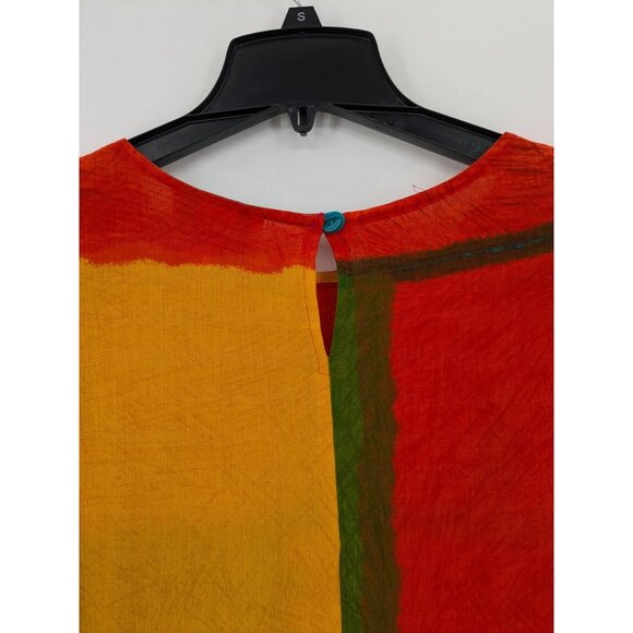 Vintage USA Blouse Women Size 20 Fitting Image Abstract Colorful Colorblock 90s - Picture 6 of 8